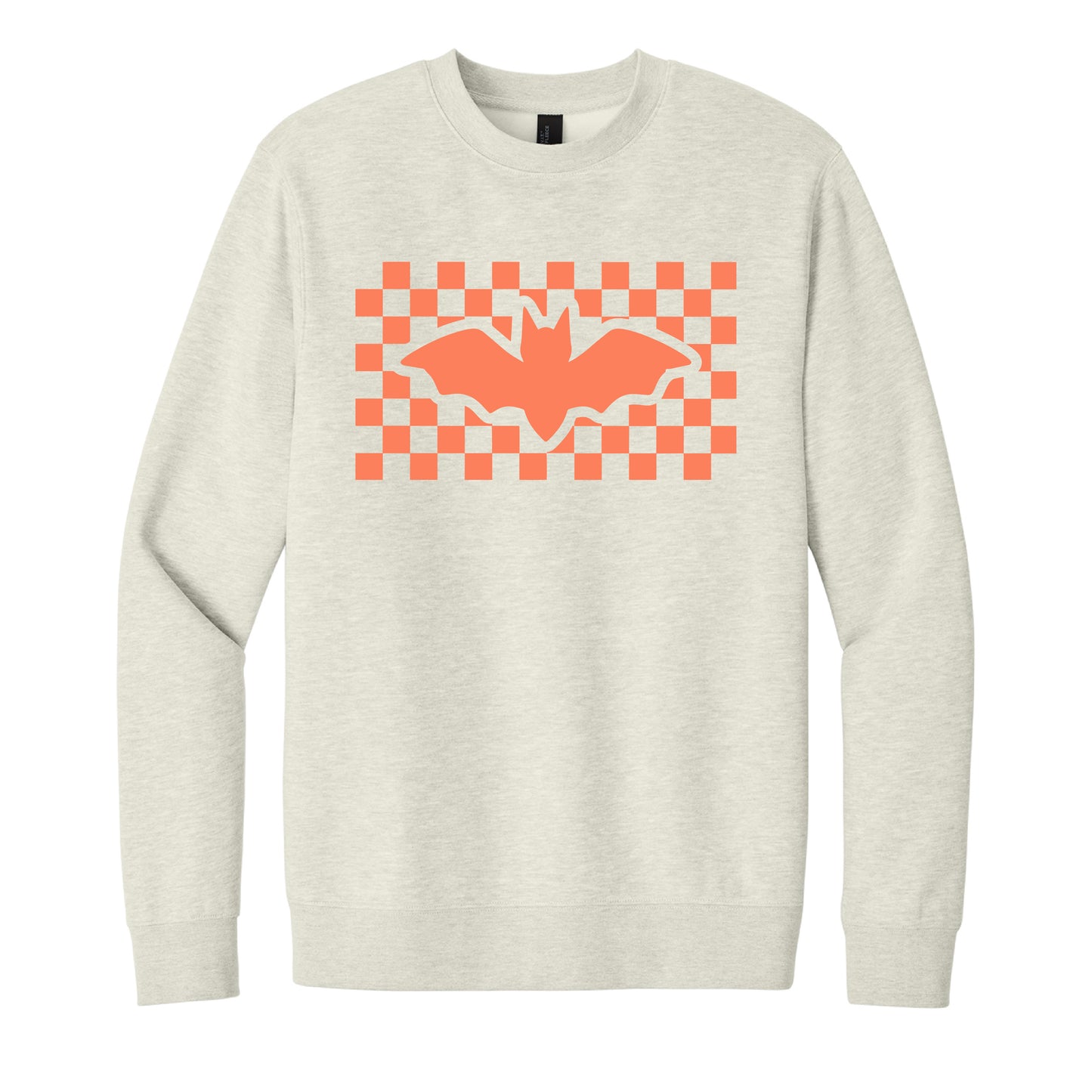 Checkered Bat Halloween Crewneck